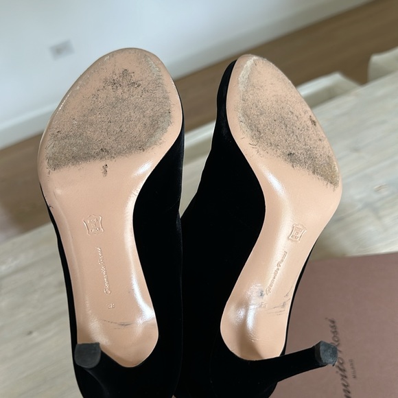 Gianvito Rossi Vamp Black Velvet 85mm Peep toe Heels - Picture 6 of 13